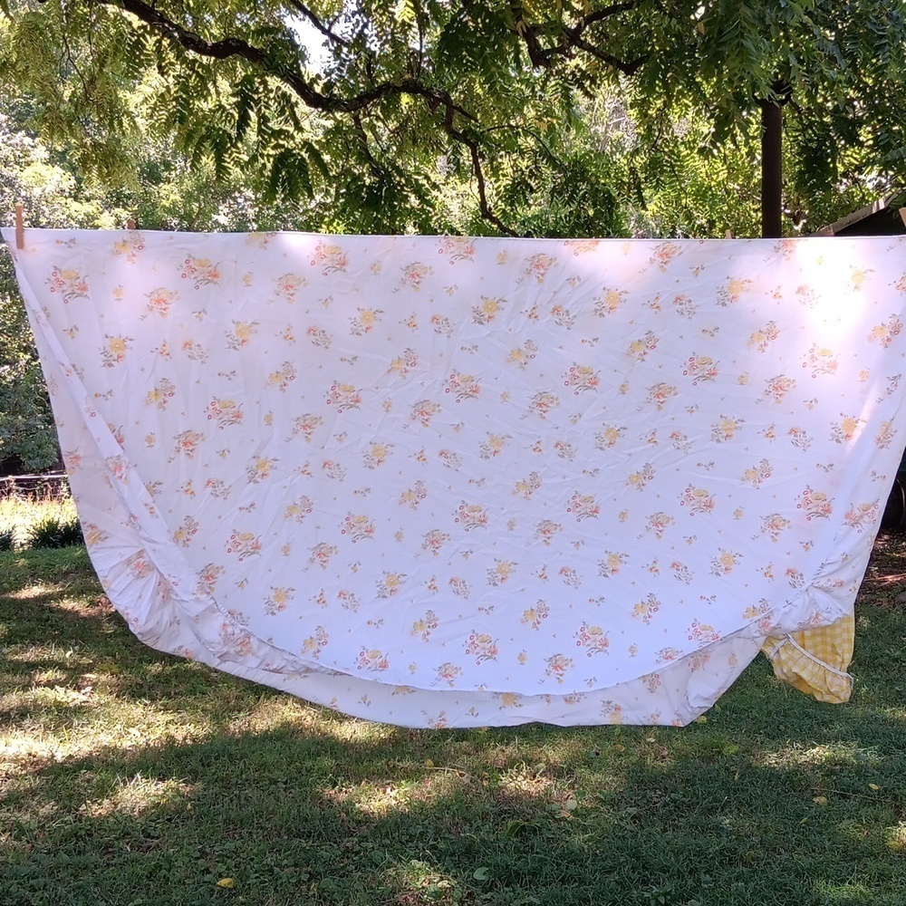 Vintage orange yellow twin fitted sheet